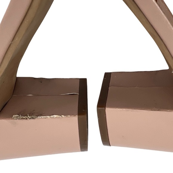 14th & Union Tan Ankle Strap Block Heel Sandals Size 8 1/2 Wide Women’s - Picture 10 of 12